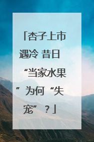 杏子上市遇冷 昔日“当家水果”为何“失宠”？
